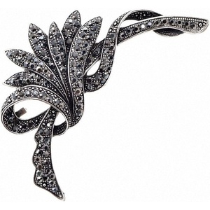 image:imageRhinestone Black Flower Brooches Women Vintage Antique Silver Brooch Pin Elegant Exquisite Brochesflowerstyle01