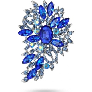 image:imageRhinestone Flower Brooch Pin for Women Sparkly Crystal for Wedding BridalBlue