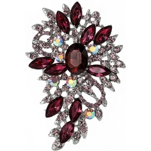 image:imageRhinestone Flower Brooch Pin for Women Sparkly Crystal for Wedding BridalPurple
