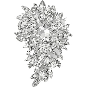 image:imageRhinestone Flower Brooch Pin for Women Sparkly Crystal for Wedding BridalSilver