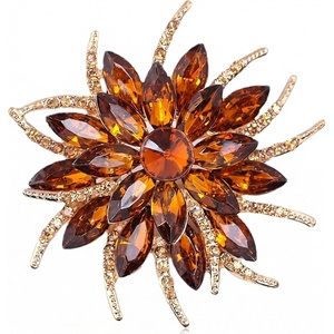 image:imageRose Brooch for Women and Men Elegant Rhinestone Flower Lapel Pin Classic Flower Jewelry Accessory for Weddings Formal Parties and Dress DecorChampagne