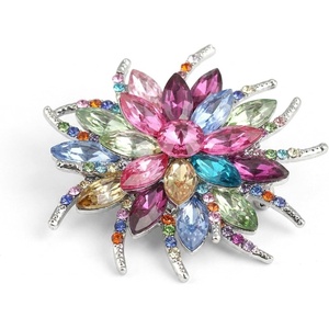 image:imageRose Brooch for Women and Men Elegant Rhinestone Flower Lapel Pin Classic Flower Jewelry Accessory for Weddings Formal Parties and Dress DecorColorful
