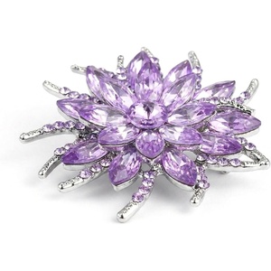 image:imageRose Brooch for Women and Men Elegant Rhinestone Flower Lapel Pin Classic Flower Jewelry Accessory for Weddings Formal Parties and Dress DecorPurple