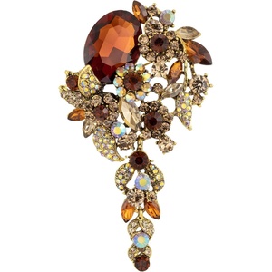 image:imageSELOVO Large Long Flower Brooch Pin for Women Wedding Party Brooch PendantBrown