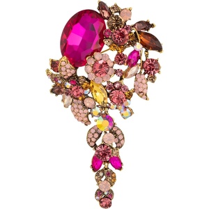 image:imageSELOVO Large Long Flower Brooch Pin for Women Wedding Party Brooch PendantHot Pink