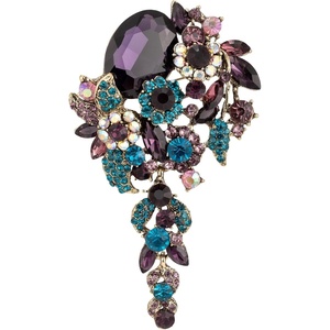 image:imageSELOVO Large Long Flower Brooch Pin for Women Wedding Party Brooch PendantPurple