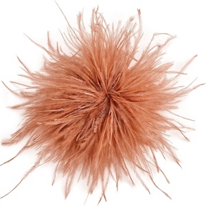 image:imageTHARAHT Feather Flower Brooch Pin 150mm Elegant Floral Lapel Pin for Women Men Suit Dress Shawl Accessory for Wedding Party Banquet Dance Banquet Fashion Jewelry Clothes AccessoriesRed Coffee