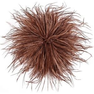 image:imageTHARAHT Feather Flower Brooch Pin 150mm Elegant Floral Lapel Pin for Women Men Suit Dress Shawl Accessory for Wedding Party Banquet Dance Banquet Fashion Jewelry Clothes AccessoriesCoffee