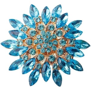 image:imageVintage Crystal Rhinestone Flowershaped Sunflower Brooch Pin AccessoriesA blue