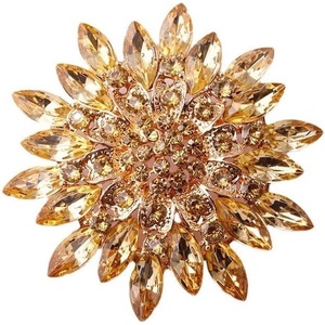 image:imageVintage Crystal Rhinestone Flowershaped Sunflower Brooch Pin AccessoriesA gold