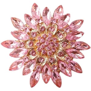 image:imageVintage Crystal Rhinestone Flowershaped Sunflower Brooch Pin AccessoriesA pink