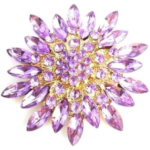 image:imageVintage Crystal Rhinestone Flowershaped Sunflower Brooch Pin AccessoriesA purple