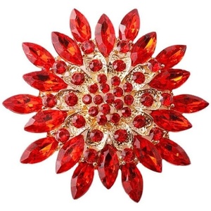 image:imageVintage Crystal Rhinestone Flowershaped Sunflower Brooch Pin AccessoriesA red