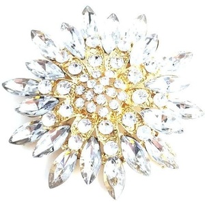 image:imageVintage Crystal Rhinestone Flowershaped Sunflower Brooch Pin AccessoriesA white
