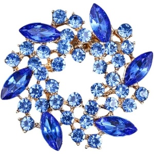 image:imageVintage Crystal Rhinestone Flowershaped Sunflower Brooch Pin AccessoriesB blue