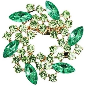 image:imageVintage Crystal Rhinestone Flowershaped Sunflower Brooch Pin AccessoriesB green
