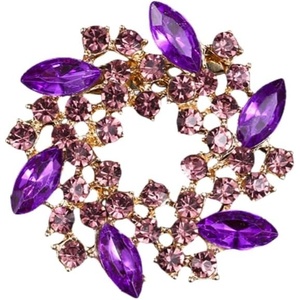 image:imageVintage Crystal Rhinestone Flowershaped Sunflower Brooch Pin AccessoriesB purple
