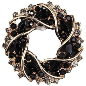 image:imageVintage Crystal Rhinestone Flowershaped Sunflower Brooch Pin AccessoriesC black