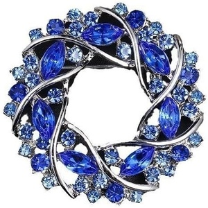 image:imageVintage Crystal Rhinestone Flowershaped Sunflower Brooch Pin AccessoriesC blue
