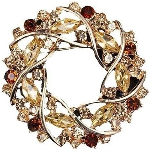 image:imageVintage Crystal Rhinestone Flowershaped Sunflower Brooch Pin AccessoriesC brown