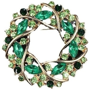 image:imageVintage Crystal Rhinestone Flowershaped Sunflower Brooch Pin AccessoriesC green