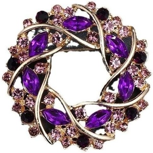 image:imageVintage Crystal Rhinestone Flowershaped Sunflower Brooch Pin AccessoriesC purple