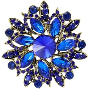 image:imageVintage Crystal Rhinestone Flowershaped Sunflower Brooch Pin AccessoriesD blue