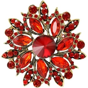 image:imageVintage Crystal Rhinestone Flowershaped Sunflower Brooch Pin AccessoriesD red
