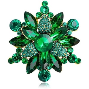 image:imageVintage Crystal Rhinestone Flowershaped Sunflower Brooch Pin Accessoriesgreen