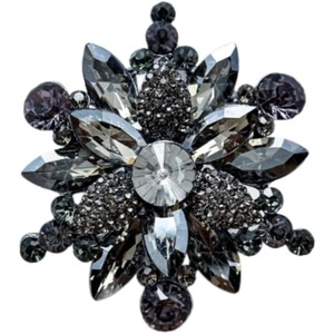 image:imageVintage Crystal Rhinestone Flowershaped Sunflower Brooch Pin Accessoriesgrey