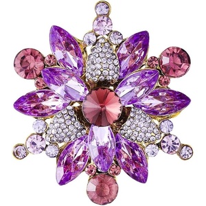 image:imageVintage Crystal Rhinestone Flowershaped Sunflower Brooch Pin Accessoriespurple