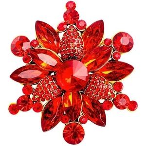 image:imageVintage Crystal Rhinestone Flowershaped Sunflower Brooch Pin Accessoriesred
