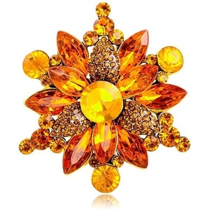 image:imageVintage Crystal Rhinestone Flowershaped Sunflower Brooch Pin Accessoriesyellow