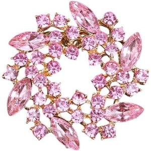 image:imageVintage Rhinestone Flower Brooch Pins for Women Large Crystal Sunflower Brooch Statement Sparkly Brooch Pin for Wedding Party Dress Coat Scarf Jewelry GiftPink D