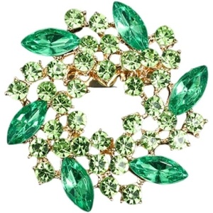 image:imageVintage Rhinestone Flower Brooch Pins for Women Large Crystal Sunflower Brooch Statement Sparkly Brooch Pin for Wedding Party Dress Coat Scarf Jewelry GiftGreen C