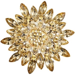 image:imageVintage Rhinestone Flower Brooch Pins for Women Large Crystal Sunflower Brooch Statement Sparkly Brooch Pin for Wedding Party Dress Coat Scarf Jewelry GiftYellow C