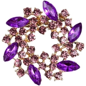 image:imageVintage Rhinestone Flower Brooch Pins for Women Large Crystal Sunflower Brooch Statement Sparkly Brooch Pin for Wedding Party Dress Coat Scarf Jewelry GiftPurple C