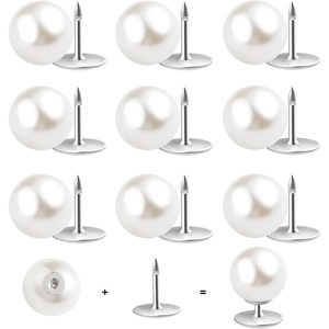 image:imageZLMCUJE 10 Sets Pearl Buttons No Sew Buttons Pearl Brooch Pins Fixed Pins No Tool Removable Reusable for Shirt Blouse Dress Sweater Shawlfor Women 10mm10mm039inch