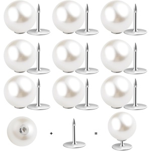 image:imageZLMCUJE 10 Sets Pearl Buttons No Sew Buttons Pearl Brooch Pins Fixed Pins No Tool Removable Reusable for Shirt Blouse Dress Sweater Shawlfor Women 10mm14mm055inch