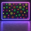 image:image48 Pieces Neon Glow Star Stickers Colorful Hollow Star Stickers Glow Twinkle Cutouts Party Supplies Hanging Decor for Neon Birthday Party Graduation Wedding Ramadan