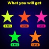 image:image48 Pieces Neon Glow Star Stickers Colorful Hollow Star Stickers Glow Twinkle Cutouts Party Supplies Hanging Decor for Neon Birthday Party Graduation Wedding Ramadan
