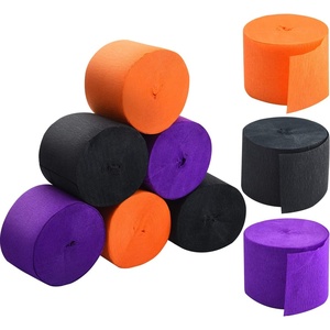 image:imageOutus 9 Rolls Halloween Orange amp Black Streamers  177 Inch x 82 FtRoll