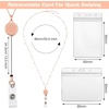 image:imageOutus 2 Pack Retractable Badge Lanyard with ID Holders Gold SilverRose Gold  Silver
