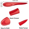 image:imageOutus 3 Pcs Point Turner Seam Creaser Tool for Sewing Quilting Pressing Seams and Marking Fabric Plastic Point Turner with Seam Creasing Edge for Dressmaking Tailoring CraftingWhite Black and RedWhite  Black and Red