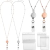 image:imageOutus 2 Pack Retractable Badge Lanyard with ID Holders Gold SilverRose Gold  Silver