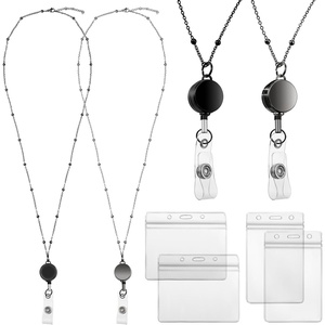 image:imageOutus 2 Pack Retractable Badge Lanyard with ID Holders Gold SilverBlack  Gray