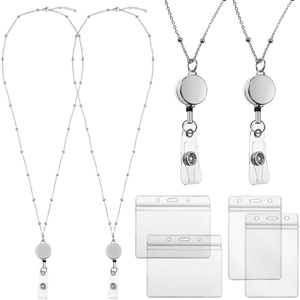 image:imageOutus 2 Pack Retractable Badge Lanyard with ID Holders Gold SilverSilver