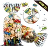 image:imageOutus 100 Pcs Hero Cellophane Treat Bags Hero Party Favor Goodie Bags with 100 Silver Twist Ties for Candy Cookies Popcorn Gift Wrapping Birthday Party Baby Shower Decor