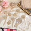 image:image14 Pcs Crystal Flower Brooch Pin Sets Gold Crystal Brooches Pearl Wedding Bouquet kit Set for Women DIY Craft Party