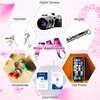 image:image24 Pieces Breast Cancer Awareness Pink Bulk Ribbon Lanyards Women for ID Badges Keychain Phone Bag Pink Black White Purple